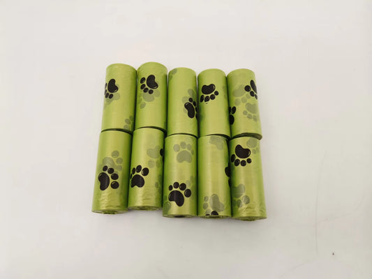 10Rolls Pet Garbage Bag Fecal Collection Bag, Portable and Disposable Environmentally Friendly Cat and Dog Feces Shovel Bag